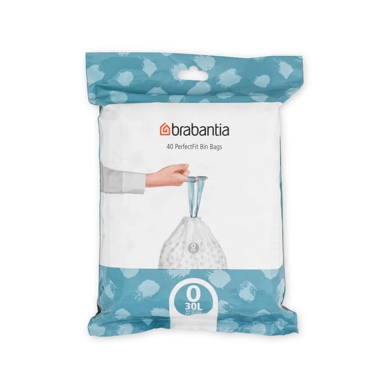 PerfectFit Bags Brabantia Size O, 30L, 40 pcs, White, Dispenser