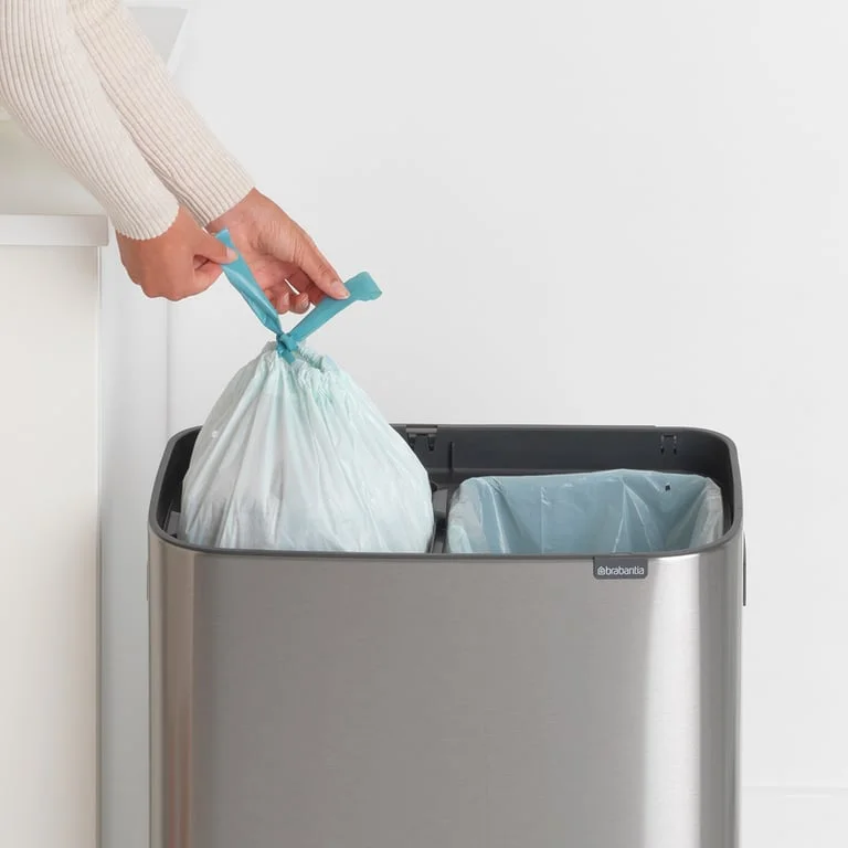 Кош за смет Brabantia Bo Touch 2x30L, Matt Steel Fingerprint Proof