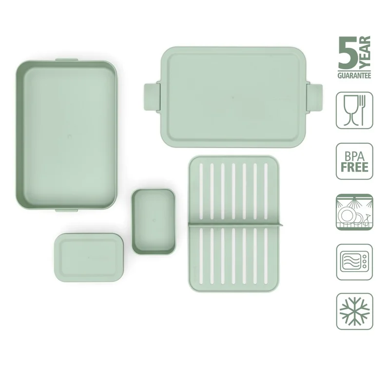 Кутия за обяд Brabantia Make&Take 2L, Jade Green, с разделители