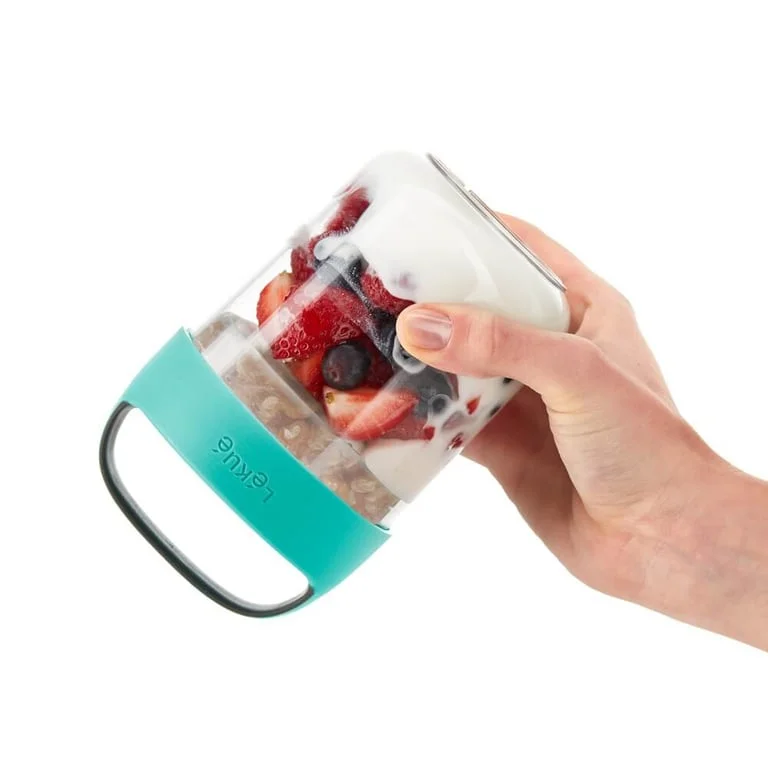 Jar Lekue On The Go Turquoise 400ml
