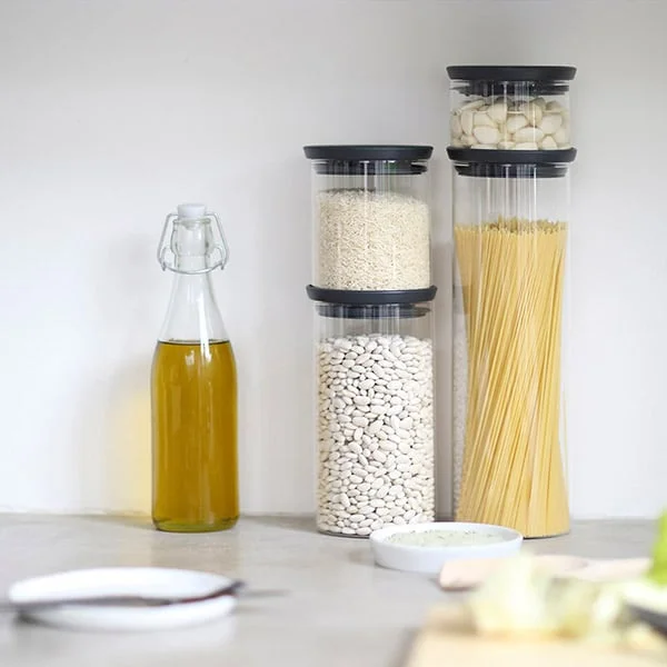 Glass Jar Brabantia, 1.9 L Dark Grey