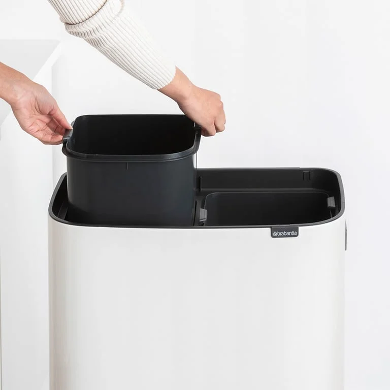 Bo Touch Bin Hi Brabantia, 2 x 30 litre, Plastic Buckets White