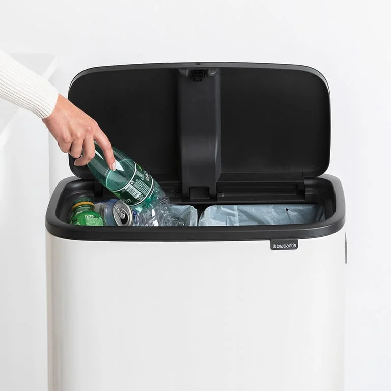 Bo Touch Bin Hi Brabantia, 2 x 30 litre, Plastic Buckets White