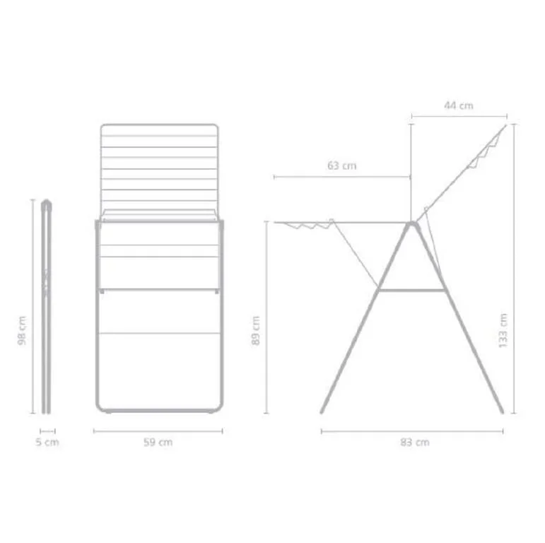 Drying Rack Brabantia Hangon, 20m, Metallic Grey