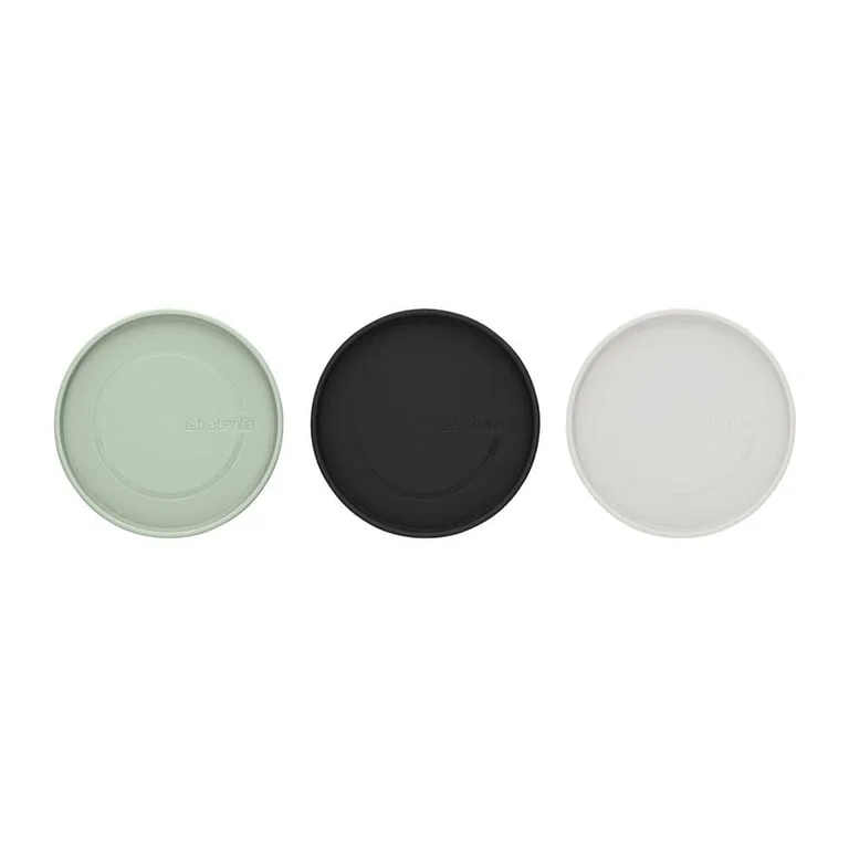 Set of Stackable Canisters Brabantia 0.3L+0.6L+1.1L, Light Grey/Dark Grey/Jade Green, 3 Pcs