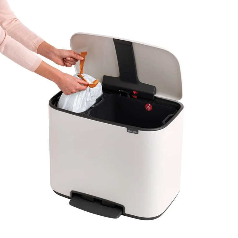 Brabantia Bo Pedal Bin, 11/23L, White