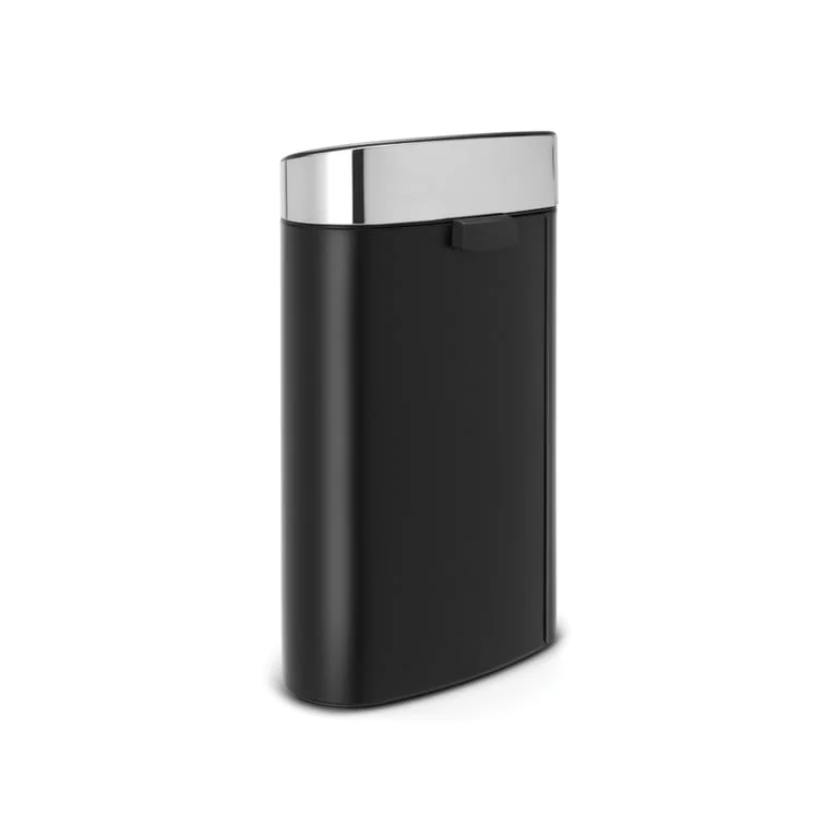 Touch Bin NewIcon Brabantia 40L Grey Lid, Matt Black Body