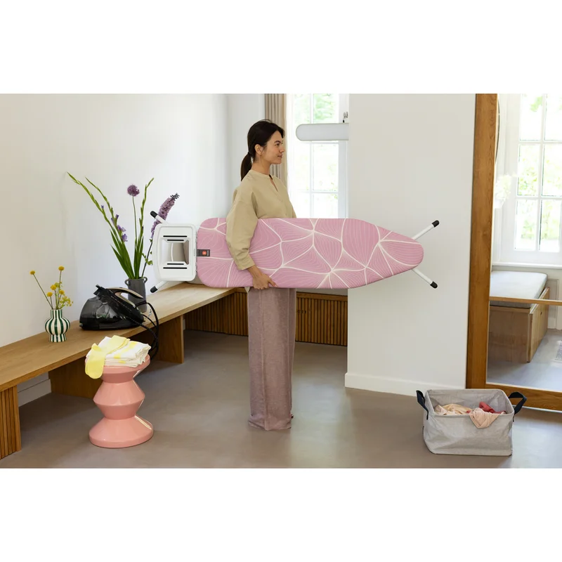 Ironing Board Brabantia B 124x38cm, Solid Steam Iron Rest, Lilac Waves