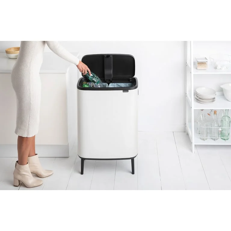 Bo Touch Bin Hi Brabantia, 2 x 30 litre, Plastic Buckets White