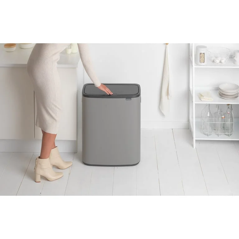 Кош за смет Brabantia Bo Touch 2x30L, Mineral Concrete Grey