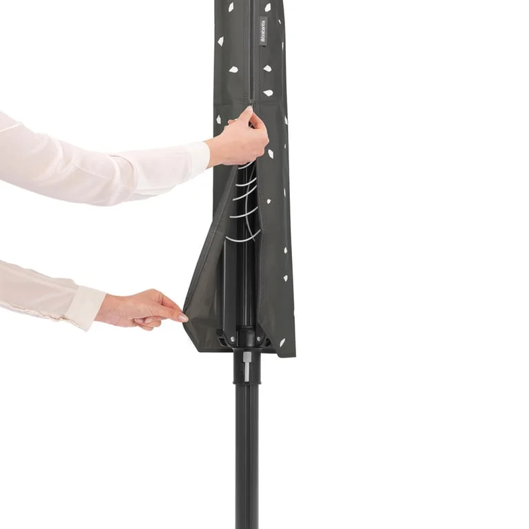 Външен простор Brabantia Lift-O-Matic 50m, метален шиш за вкопаване, калъф, торба с щипки, Anthracite