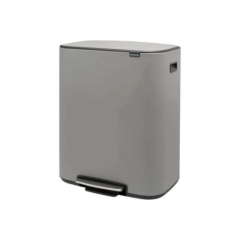 Waste Bin Brabantia Bo Pedal 2x30L, Mineral Concrete Grey