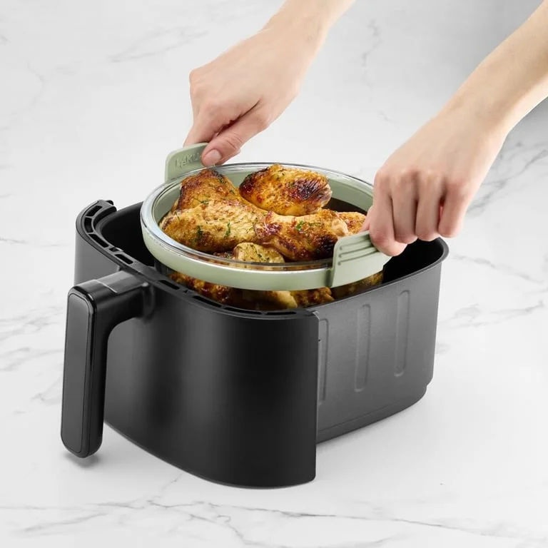 Air Fryer Round Glass Dish Lekue 20.5x19.5xH10cm, Transparent