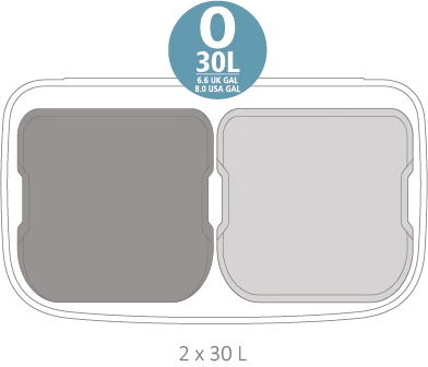 Кош за смет Brabantia Bo Touch 2x30L, Matt Black