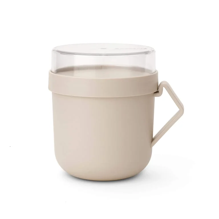 Soup Mug Brabantia Make&Take Soft Beige 600ml, Plastic