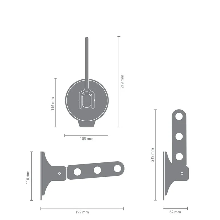 Clothes Hook with Suction Cup Brabantia Light Grey
