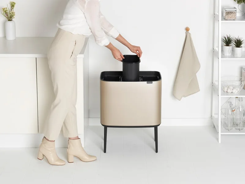 Waste Bin Brabantia Bo Touch 3x11L, Metallic Gold