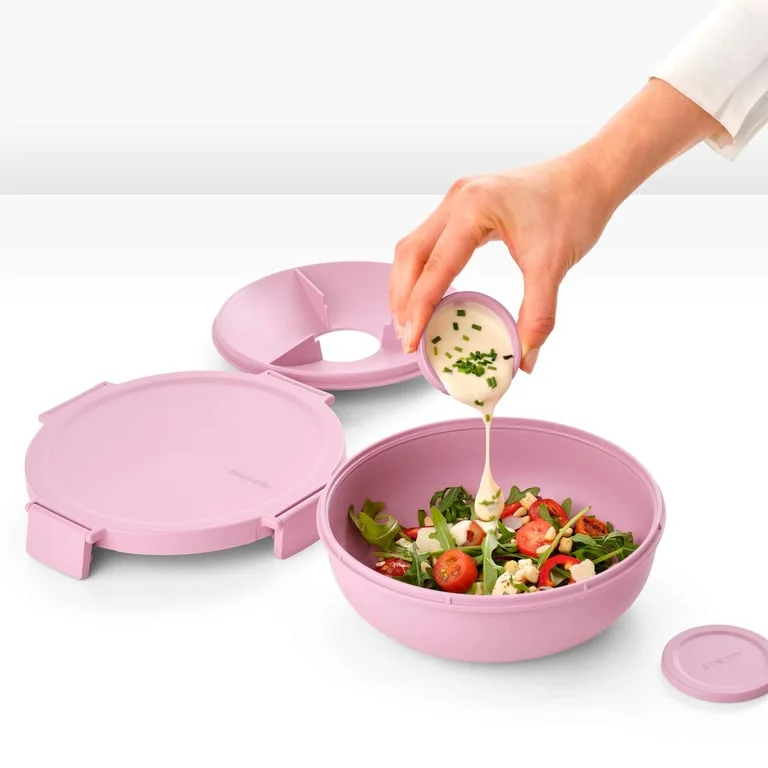 Salad Bowl Brabantia Make&Take Lilac Pink 1.3L, Plastic