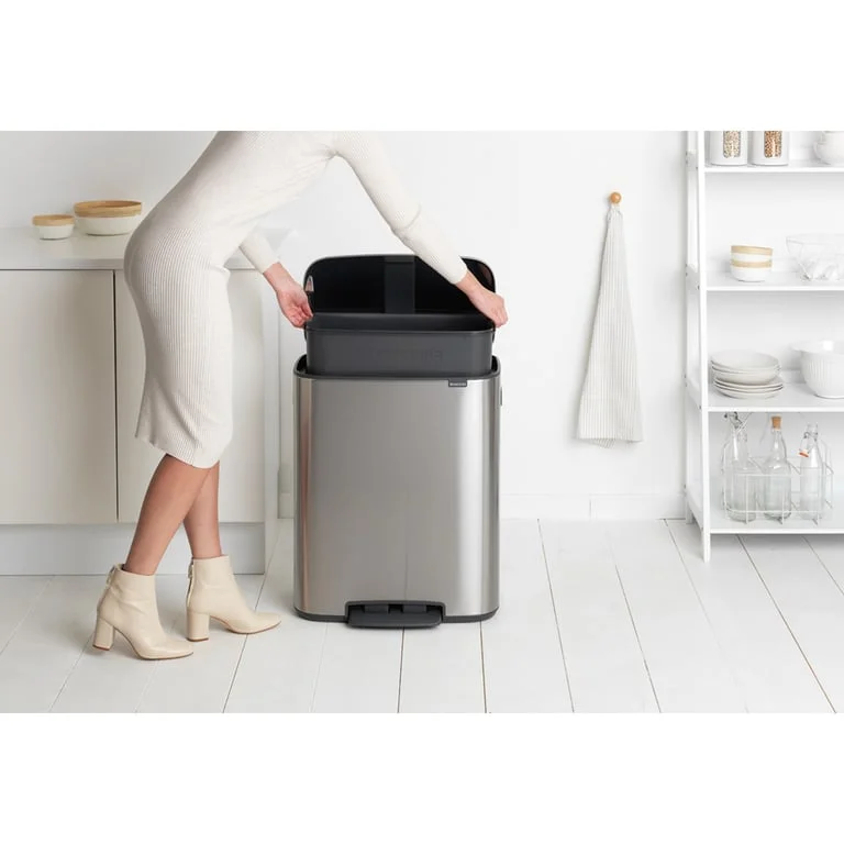 Waste Bin Brabantia Bo Pedal 60L, Matt Steel Fingerprint Proof