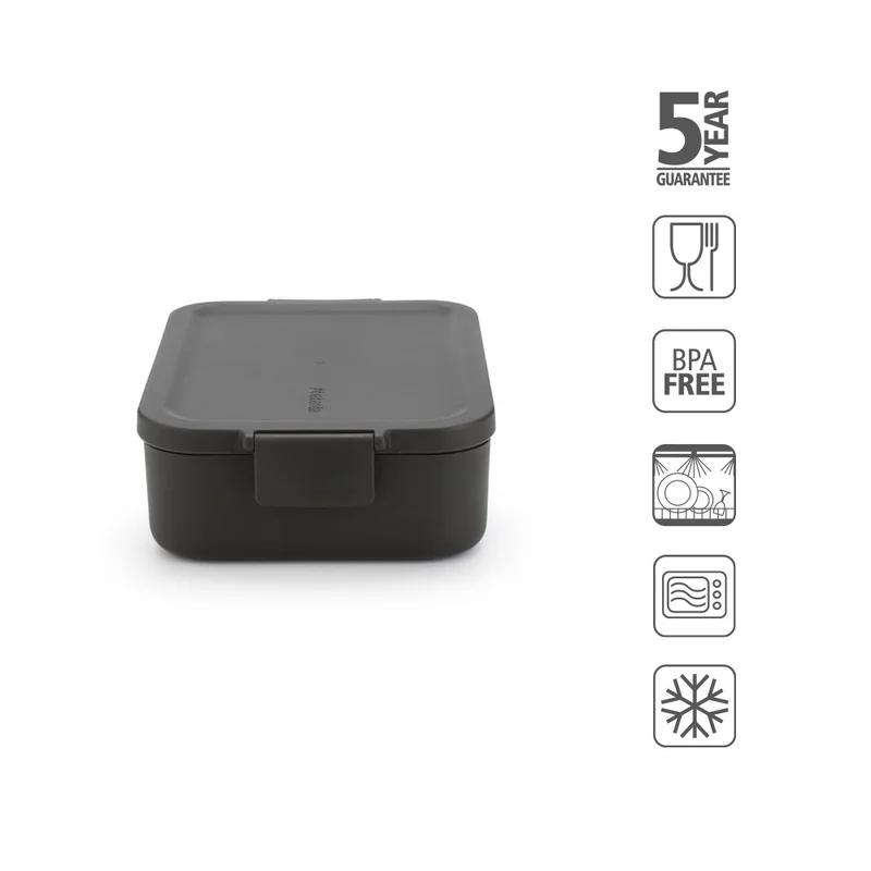 Кутия за обяд Brabantia Make&Take 1.1L, Dark Grey