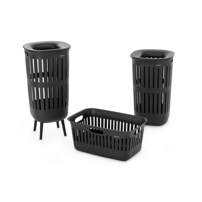 Laundry Basket Brabantia Collect-It 55L, Black, set of 2