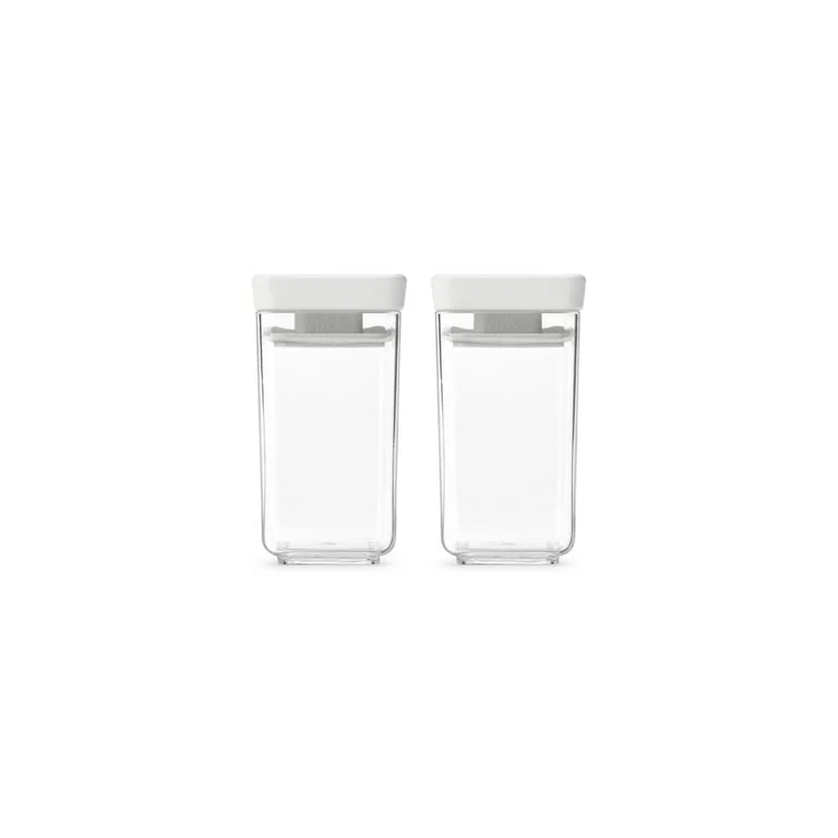 Set of Stackable Canisters Brabantia Tasty+ Stackable 2x0.15L, Light Grey, 2 Pcs