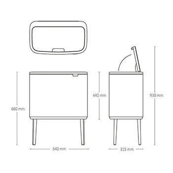Кош за смет Brabantia Bo Touch 11+23L, Soft Beige