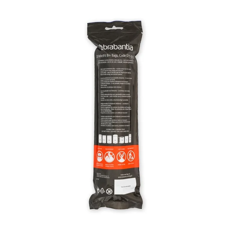 PerfectFit Bags Brabantia Size D, 15-20L, 20 pcs, White