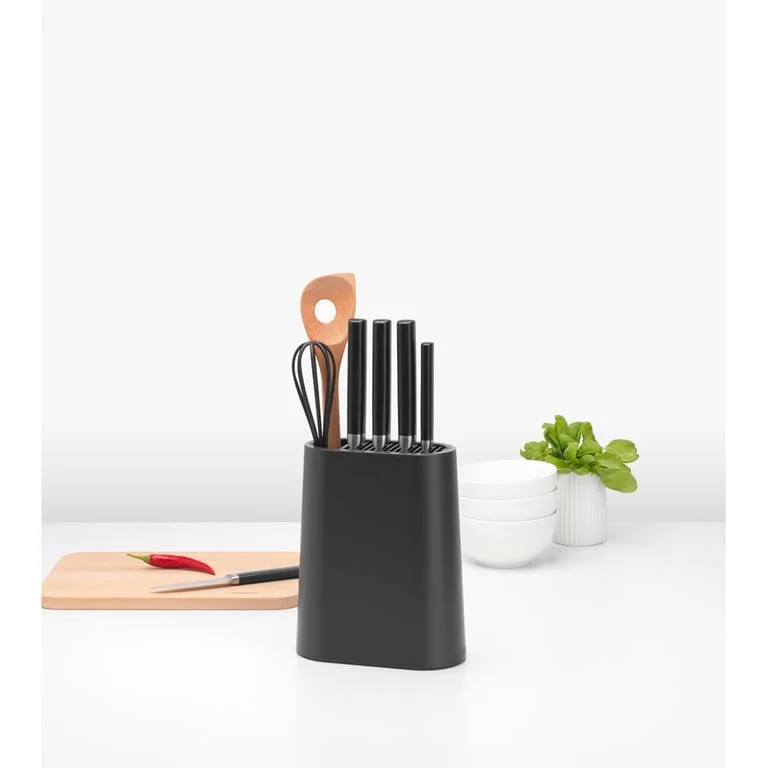 Блок за ножове с държач за прибори Brabantia, Dark Grey