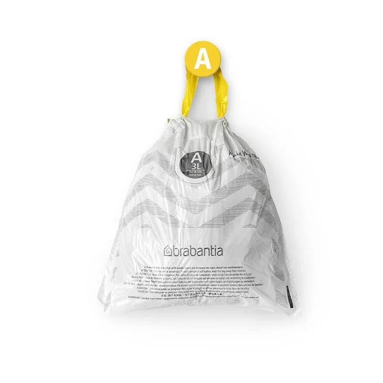 PerfectFit Bags Brabantia Size A, 3L, 40pcs, White, Dispenser