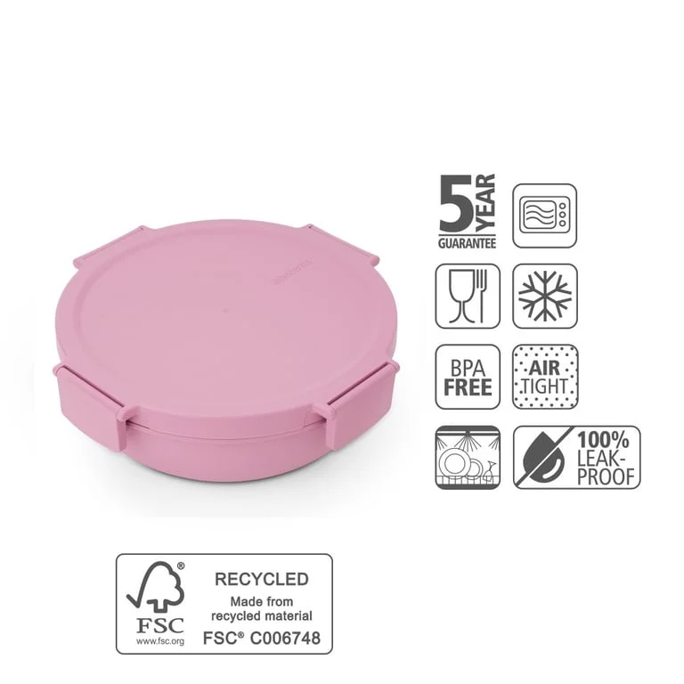 Salad Bowl Brabantia Make&Take Lilac Pink 1.3L, Plastic