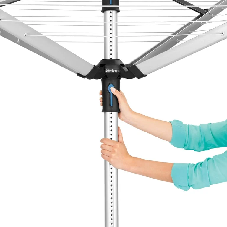Външен простор Brabantia Lift-O-Matic Advance 50m, метален шиш за вкопаване, калъф, торба за щипки