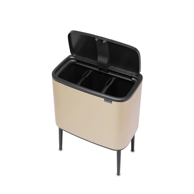 Waste Bin Brabantia Bo Touch 3x11L, Metallic Gold