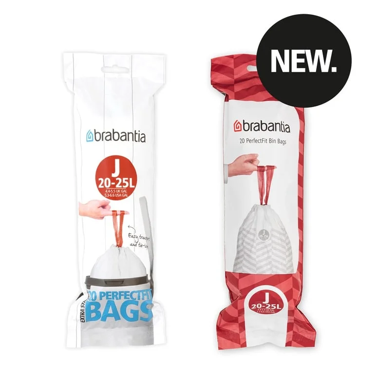 PerfectFit Bags Brabantia, size J, 20-25L, 20 pcs, White