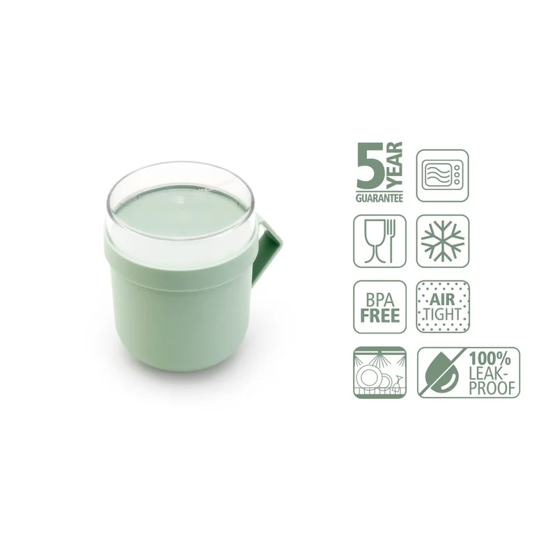 Чаша с капак Brabantia Make&Take 600ml, Jade Green
