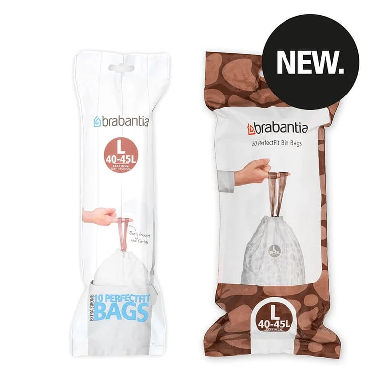 PerfectFit Bags Brabantia Size L, 45L, 20 pcs, White