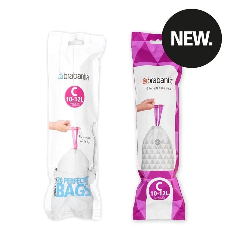 PerfectFit Bags Brabantia, size C, 10-12L, 20pcs, White
