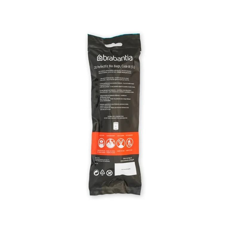 PerfectFit Bags for NewIcon Bin, Brabantia, Size W,  5L, 20 pcs, White