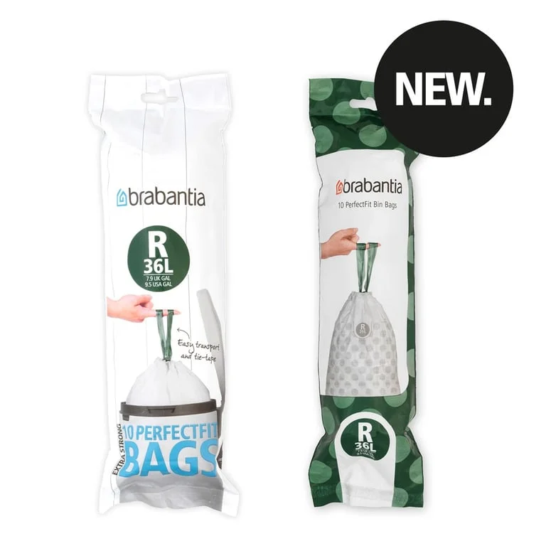 PerfectFit Bags Brabantia, size R, 36L, 10 pcs, White