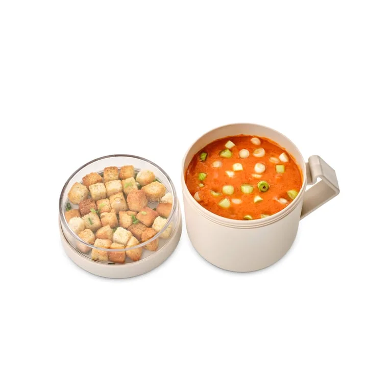 Soup Mug Brabantia Make&Take Soft Beige 600ml, Plastic