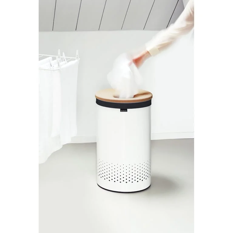 Кош за пране Brabantia 60L, White, корков капак
