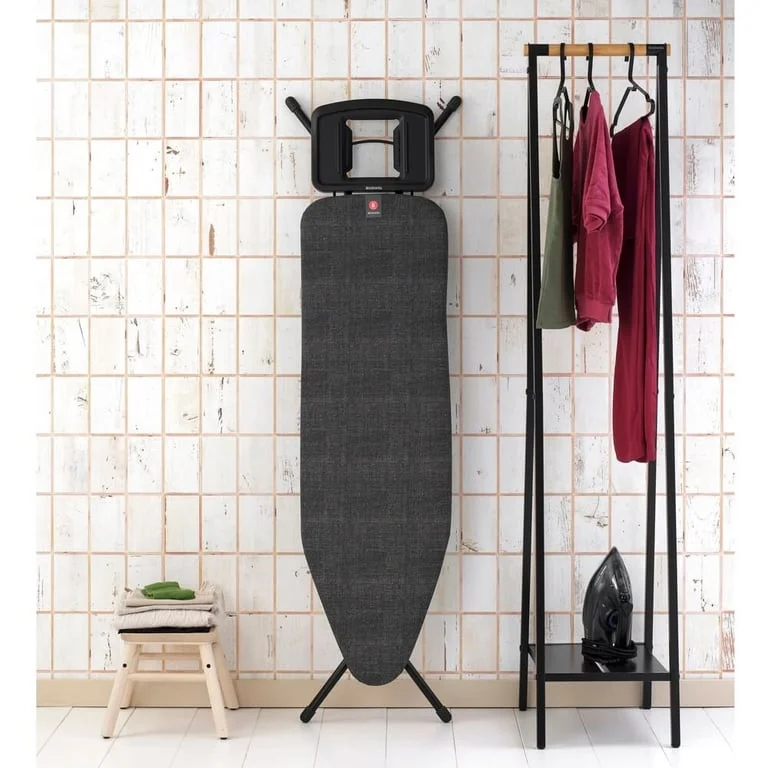 Ironing Board Brabantia B 124x38cm, Solid Steam Iron Rest, Denim Black