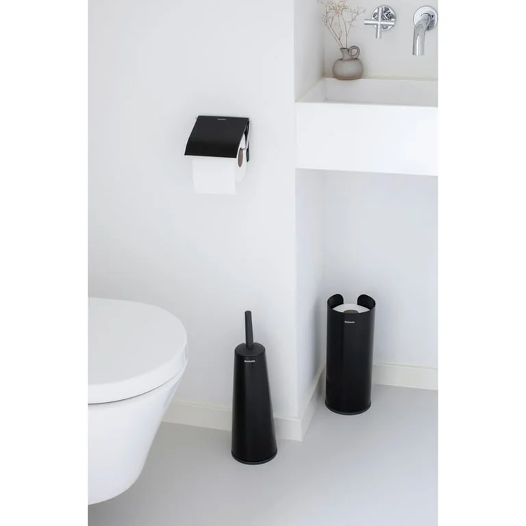 Комплект аксесоари за тоалетна Brabantia ReNew Matt Black 3 части