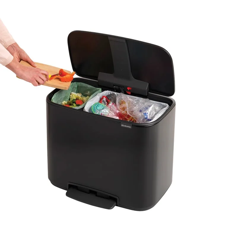 Brabantia Bo Pedal Bin, 11/23L, Matt Black