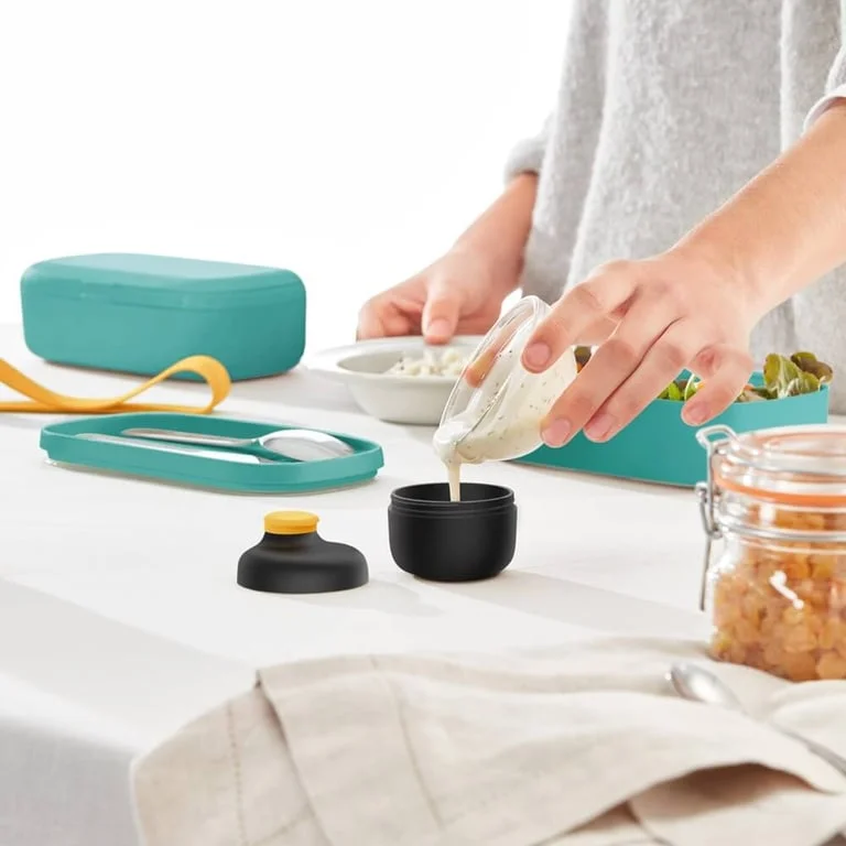 Single Lunch Box Lekue On The Go Turquoise 500ml