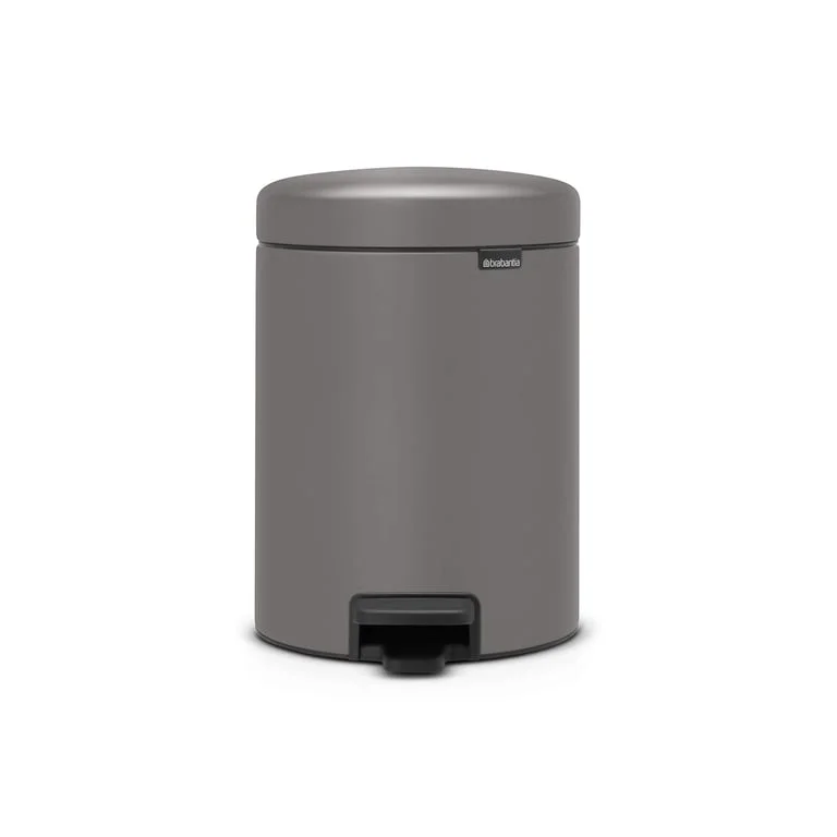 Кош за смет с педал Brabantia NewIcon 5L, Mineral Concrete Grey
