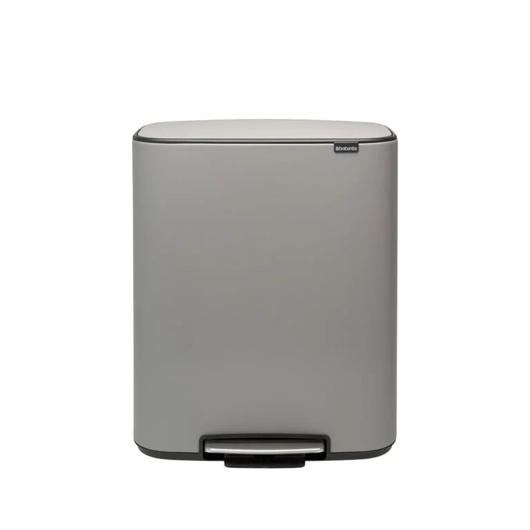 Waste Bin Brabantia Bo Pedal 60L, Mineral Concrete Grey