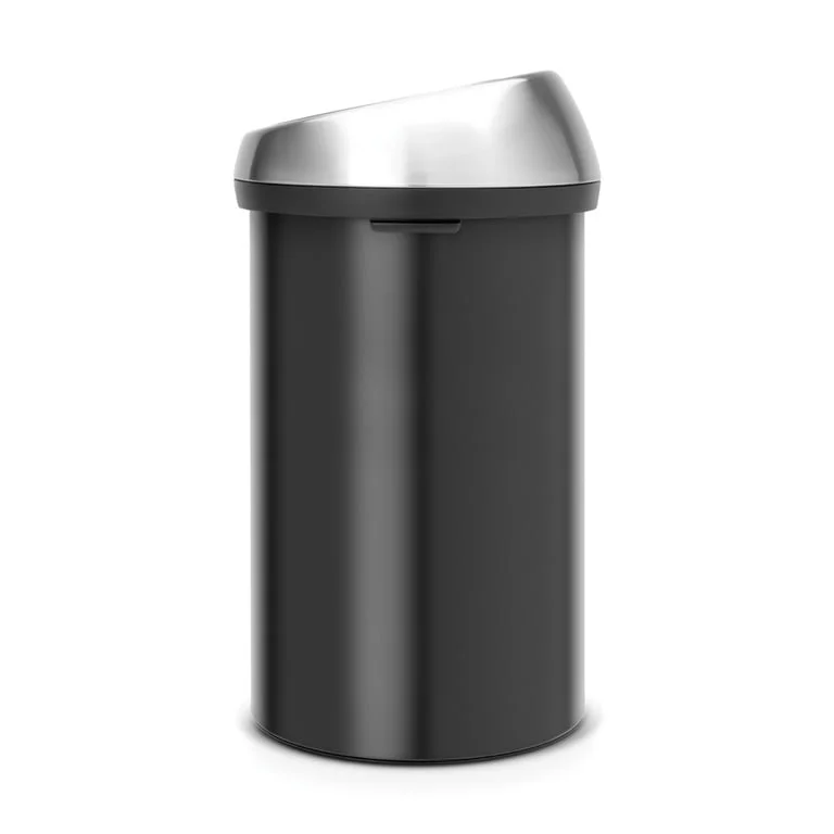 Кош за смет Brabantia Touch Bin 60L, Matt Black, метален капак