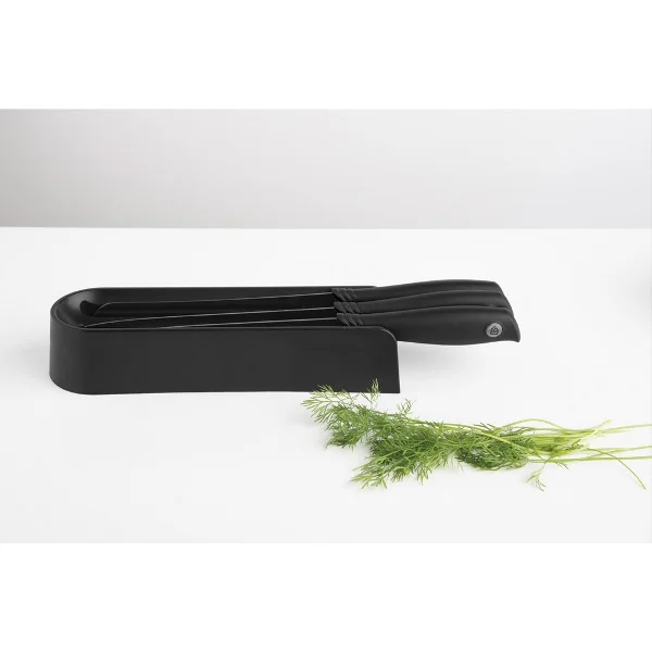 Drawer Knife Block Brabantia 3 knives Tasty+, Dark Grey