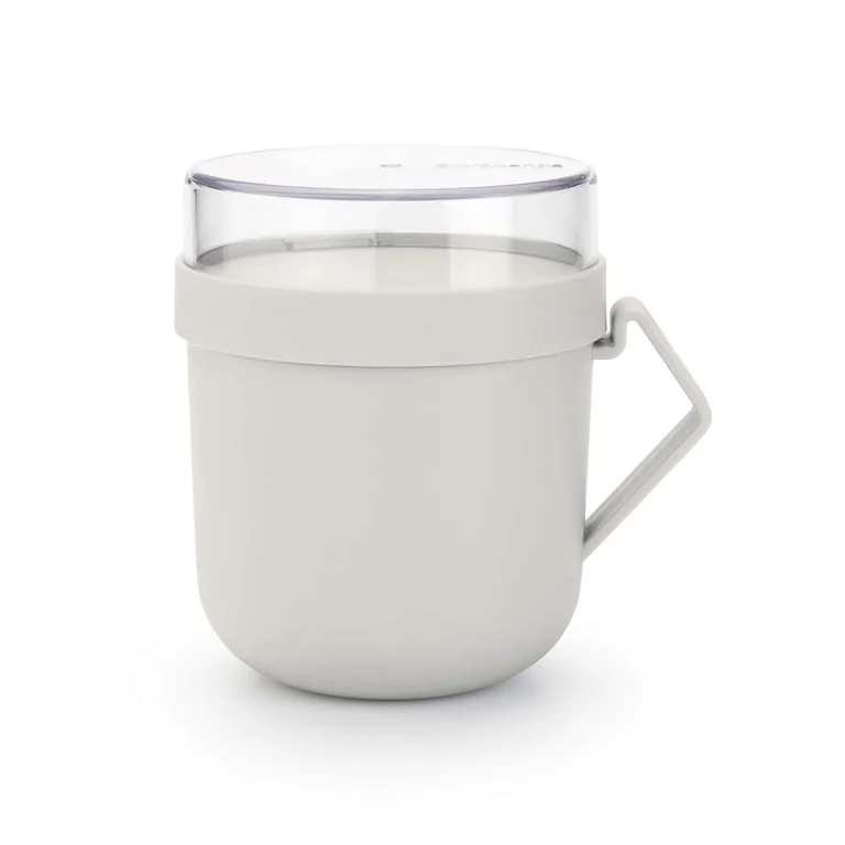 Soup Mug Brabantia Make&Take Light Grey 600ml, Plastic